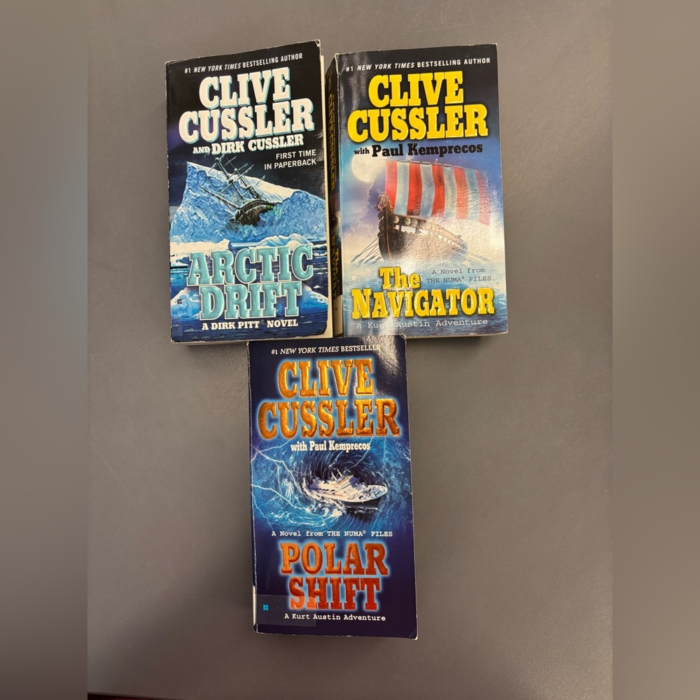 Clive Cussler novels guc Polar Shift, Arctic Drift and The Navigator